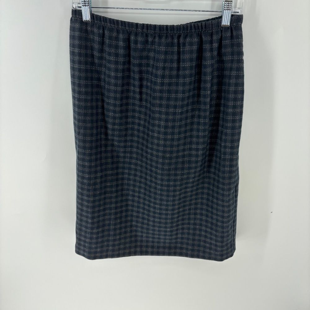 Vintage Black and Gray Pencil Skirt for Work